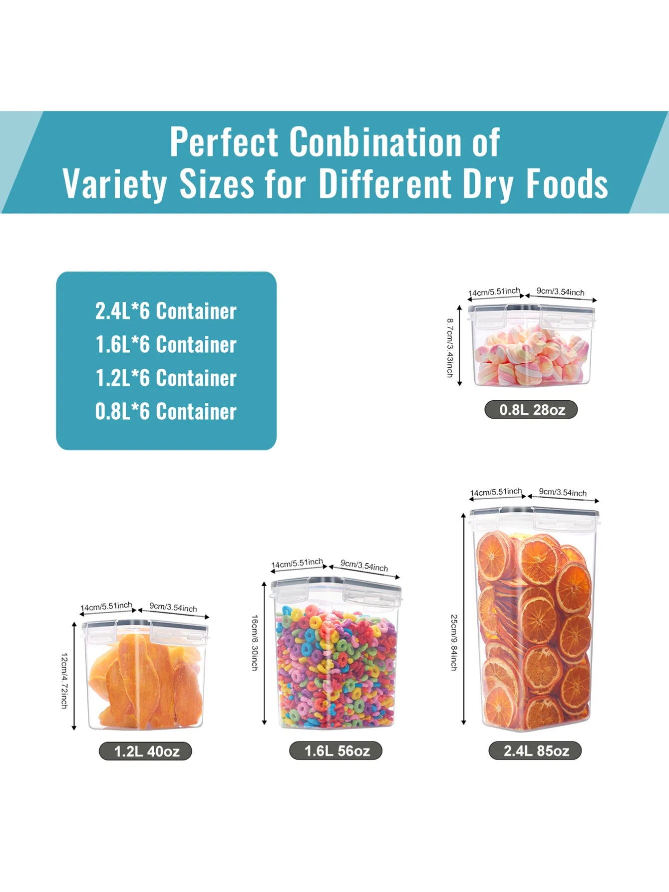 24pcs Airtight food storage containers